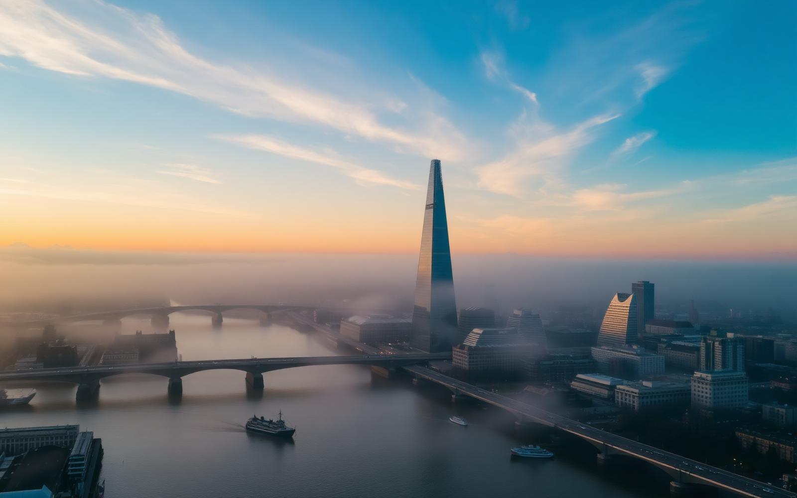London skyline at dawn